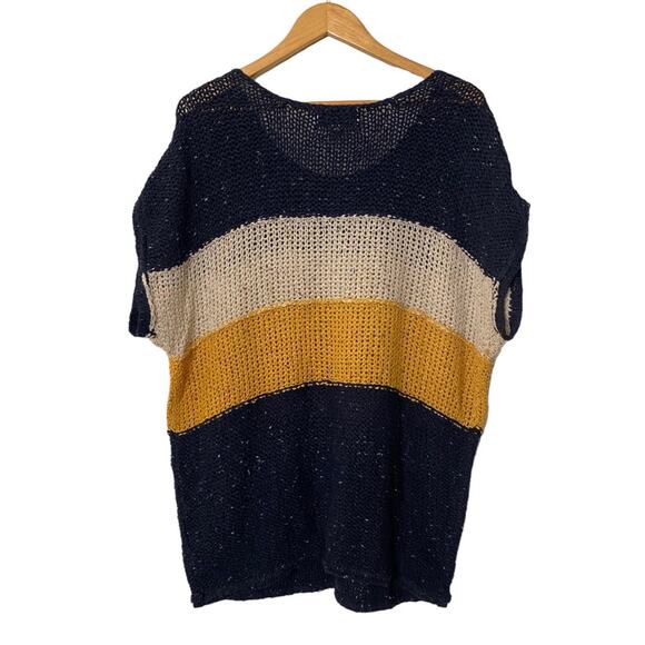 Wildfox Sweater Women Small Striped Knit Oversized Relaxed Boho Beach Coastal - Picture 2 of 13